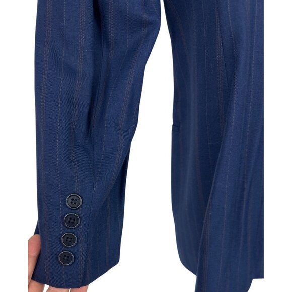 Lauren Ralph Lauren Vintage Navy Pinstripe 2 Button Closure Blazer Women's Sz 10 - Picture 6 of 9